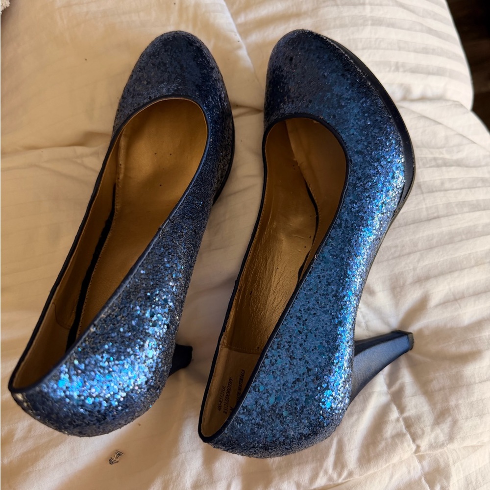 Blue Glitter Heels